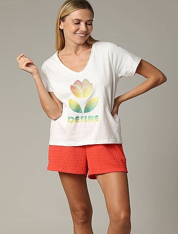 T-shirt DESIRE 100% coton à la coupe classique avec imprimé 'Deeluxe'