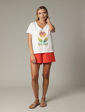 T-shirt DESIRE 100% coton à la coupe classique avec imprimé 'Deeluxe'