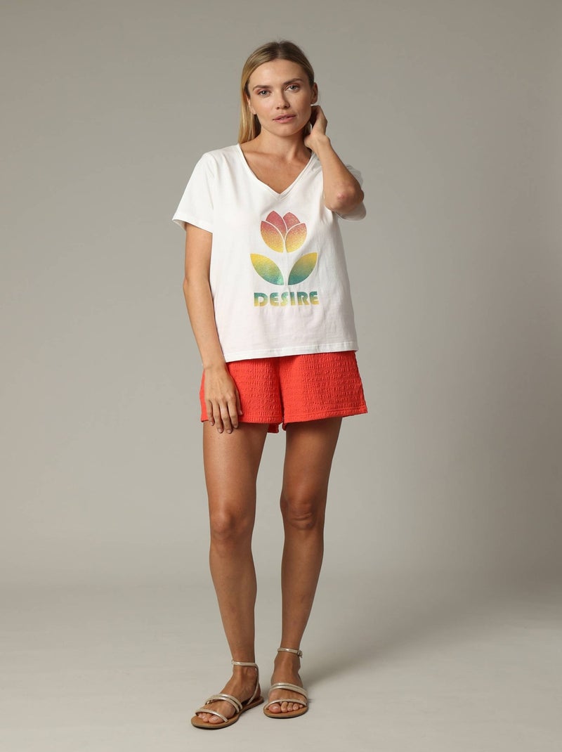T-shirt DESIRE 100% coton à la coupe classique avec imprimé 'Deeluxe' Blanc - Kiabi