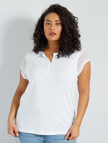 T-shirt détail dentelle