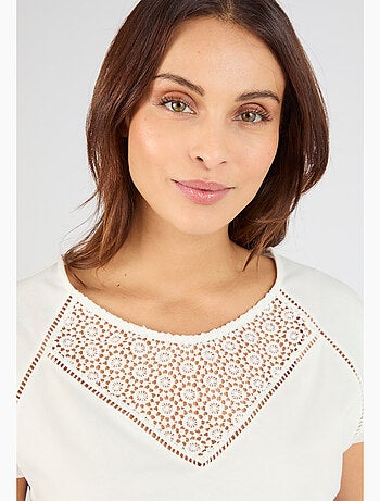 T-shirt détail macramé - Damart