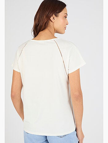 T-shirt détail macramé - Damart