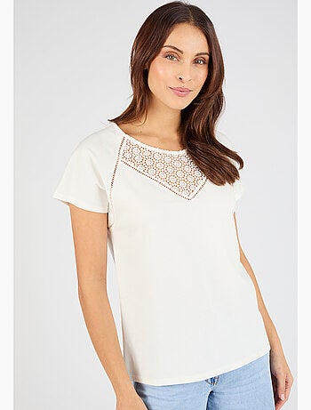 T-shirt détail macramé - Damart