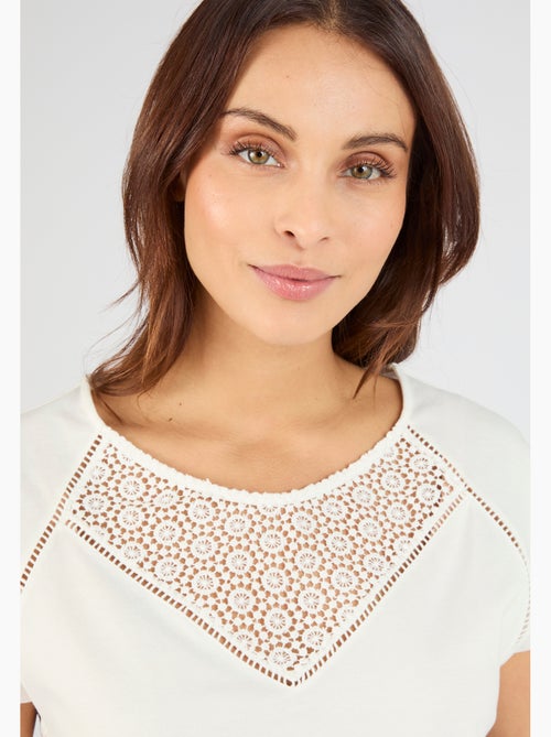 T-shirt détail macramé - Damart - Kiabi