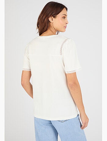 T-shirt détails dentelle - Damart