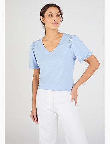 T-shirt détails dentelle - Damart