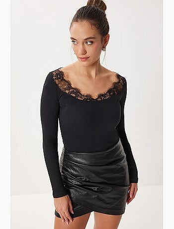 T-shirt détails dentelle manches longues istanbul