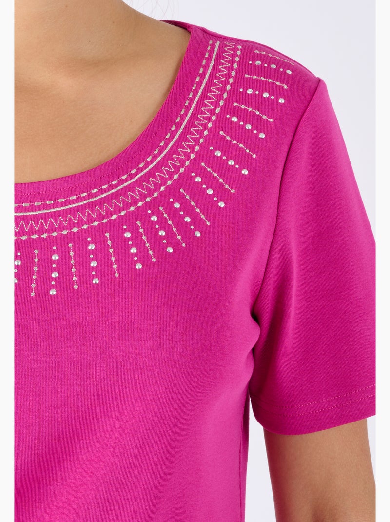 T-shirt détails fantaisie - damart Violet - Kiabi