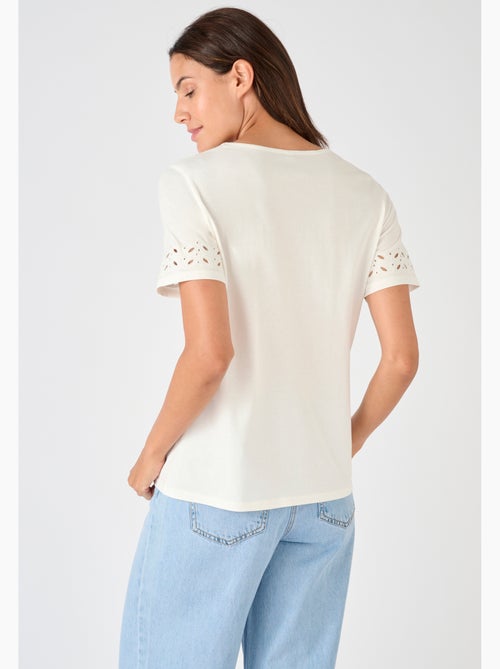 T-shirt détails fantaisie pur coton - Damart - Kiabi