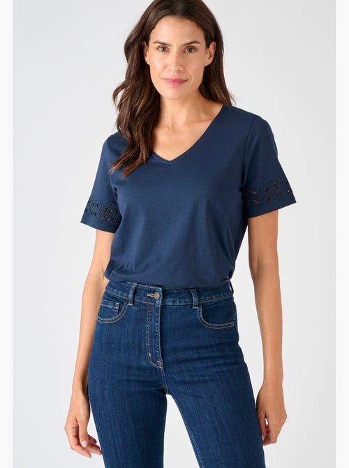 T-shirt détails fantaisie pur coton - Damart - Kiabi