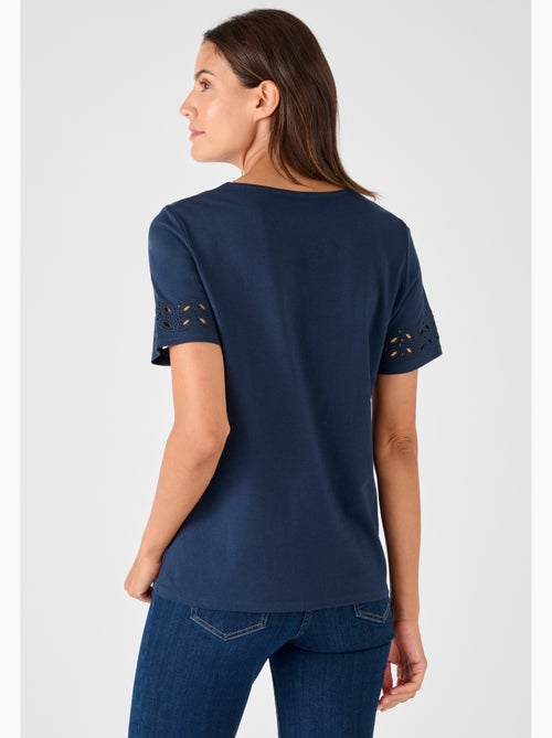 T-shirt détails fantaisie pur coton - Damart - Kiabi