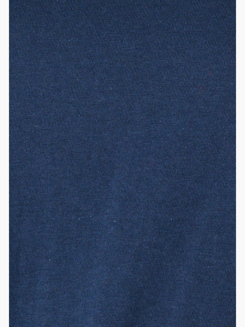 T-shirt détails fantaisie pur coton - Damart Bleu - Kiabi