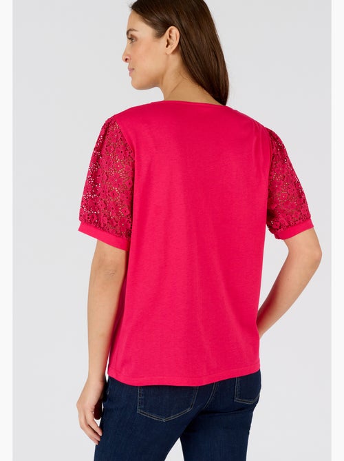 T-shirt détails macramé - Damart - Kiabi