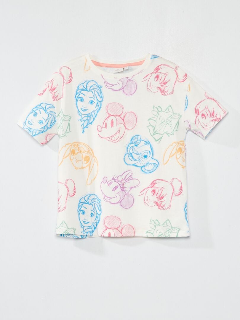 T-shirt 'Disney' à col rond Blanc - Kiabi