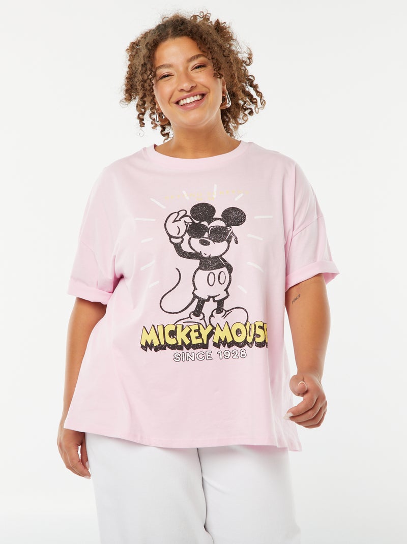 T-shirt 'Disney' à manches courtes et col rond ROSE - Kiabi
