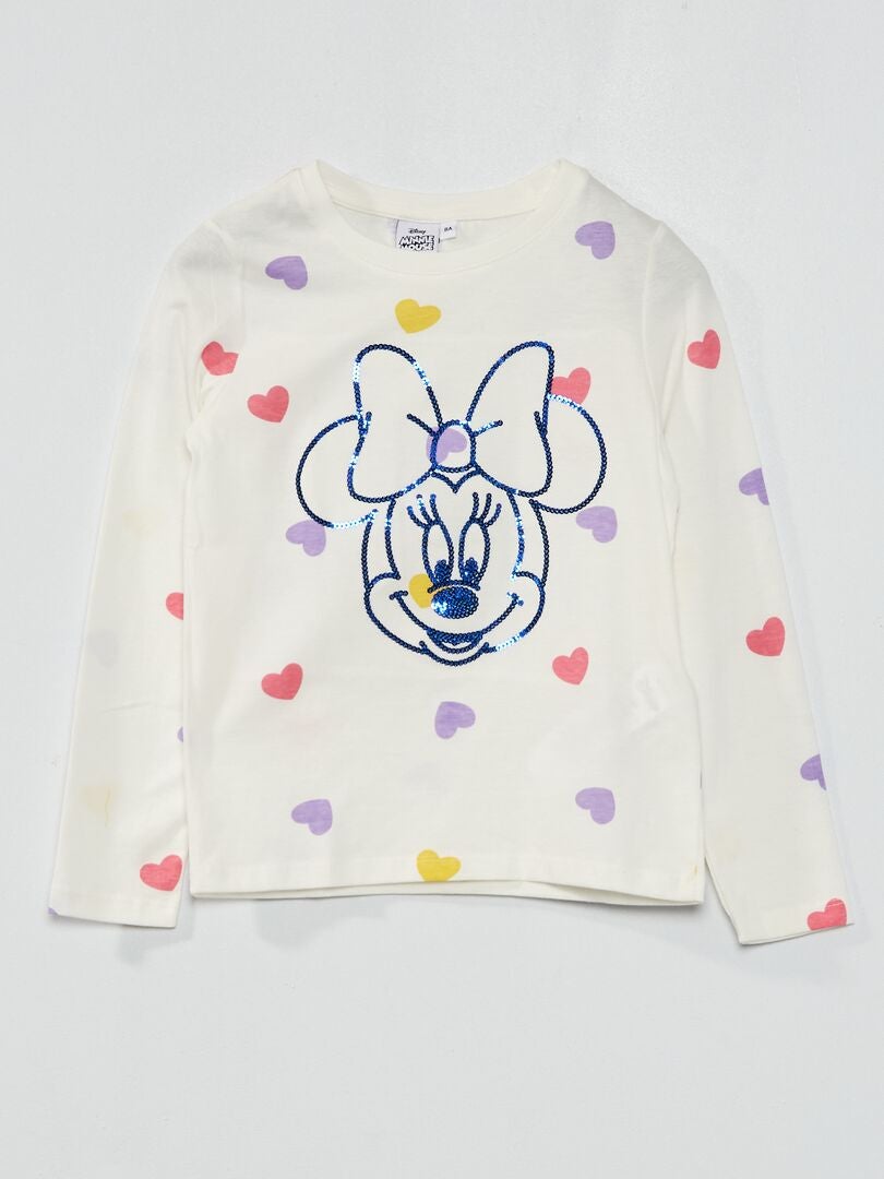 T-shirt 'Disney' à manches longues Blanc 'Minnie' - Kiabi