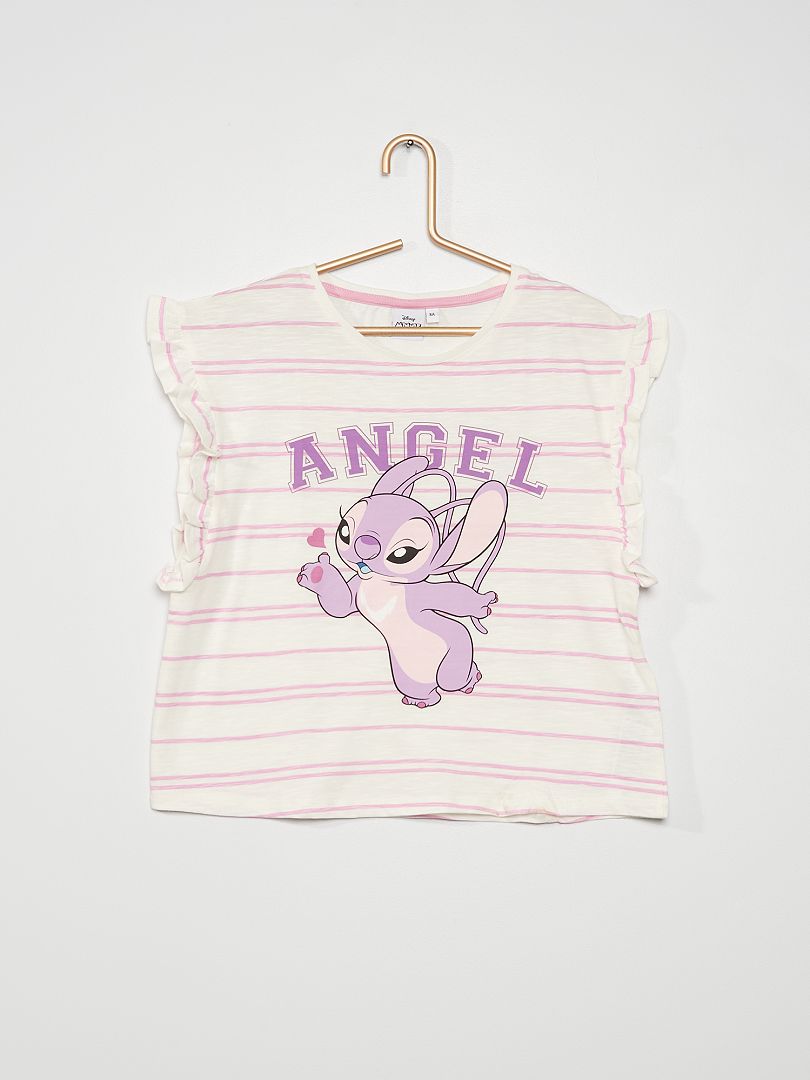 T-shirt 'Disney' ample à volants violet - Kiabi