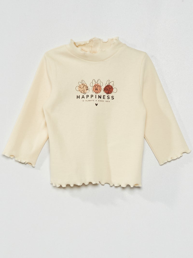 T-shirt 'Disney' avec col fantaisie Blanc - Kiabi