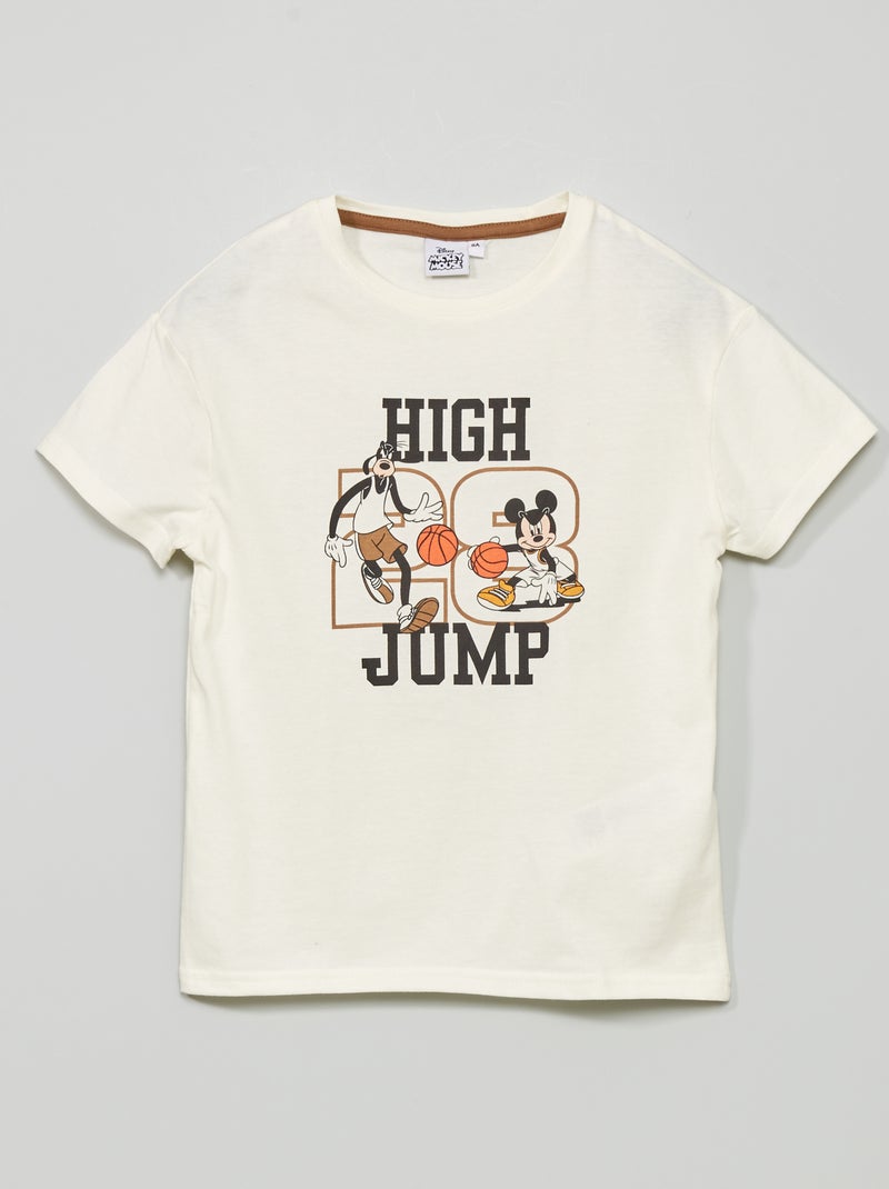 T-shirt 'Disney' en jersey avec imprimé Blanc 'Mickey/Dingo' - Kiabi