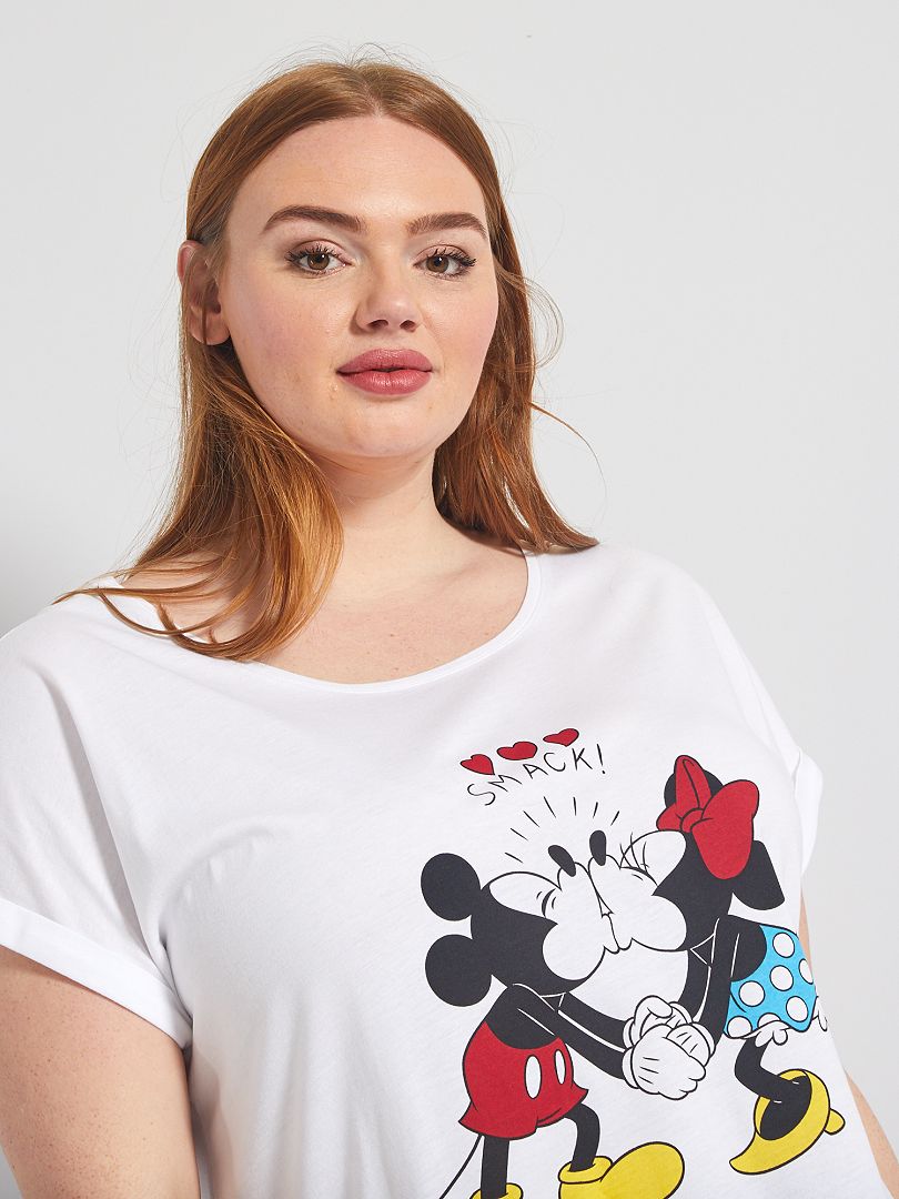 T-shirt 'Disney' manches courtes blanc 'bisou' - Kiabi