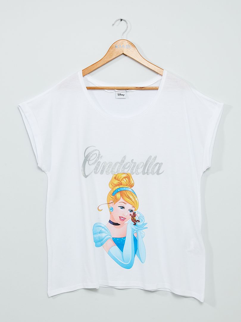 T-shirt 'Disney' manches courtes blanc 'Cendrillon' - Kiabi
