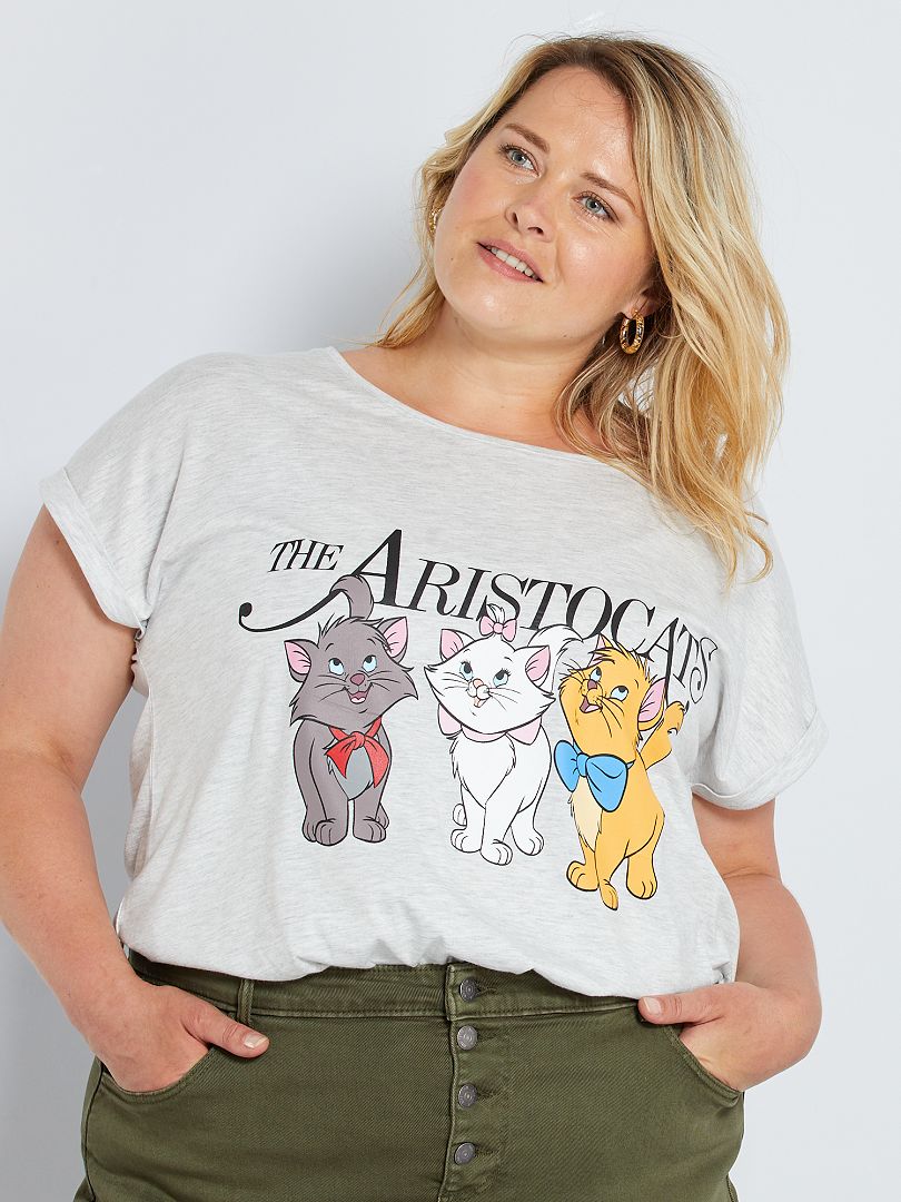 T-shirt 'Disney' manches courtes gris chats - Kiabi