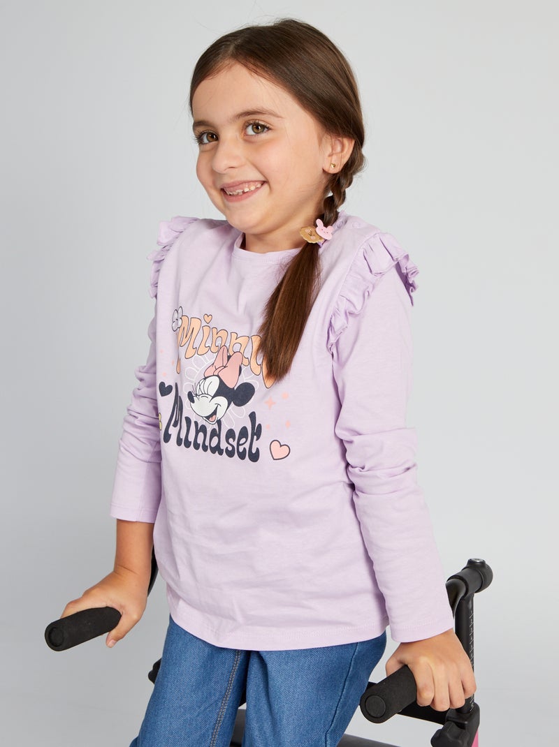 T-shirt 'Disney' manches longues - So Easy Mauve - Kiabi