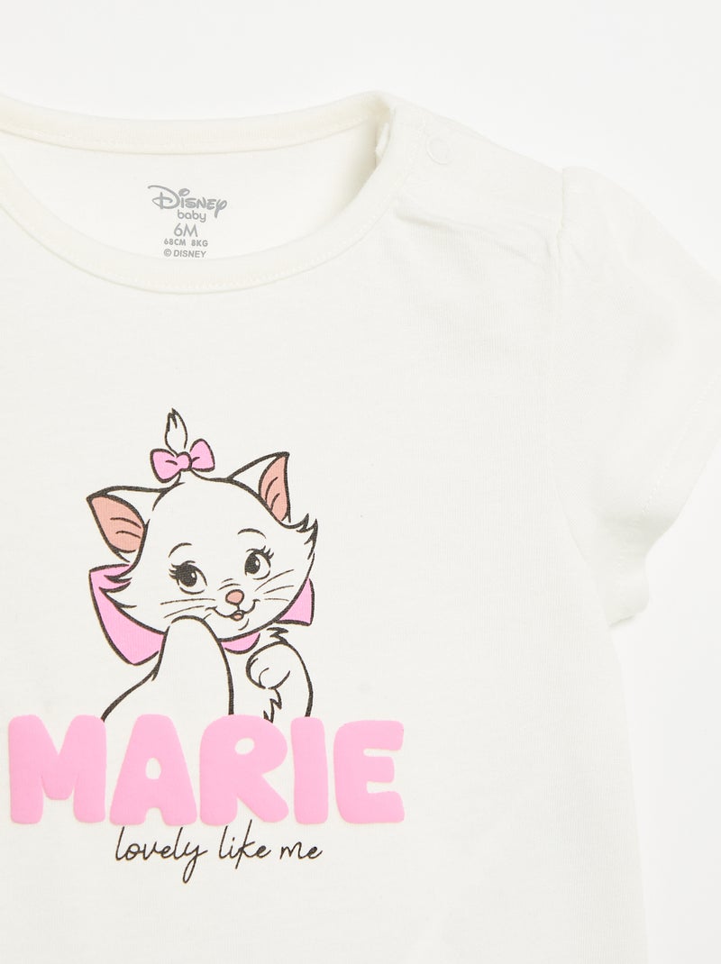 T-shirt 'Disney' 'Marie' à manches courtes Blanc - Kiabi