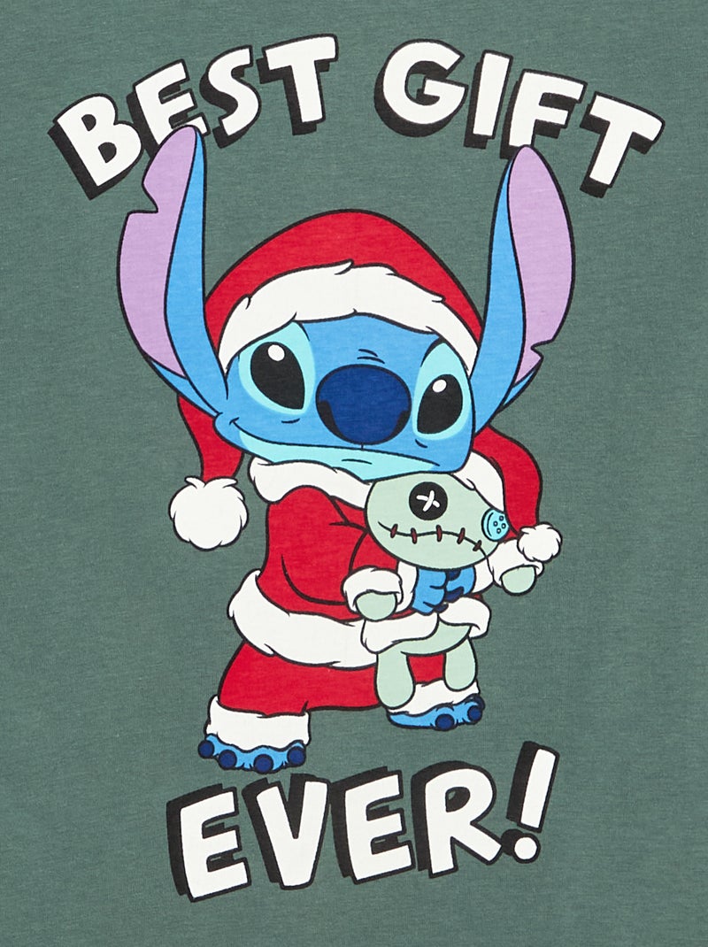 T-shirt 'Disney' 'Stitch' à manches longues Vert - Kiabi