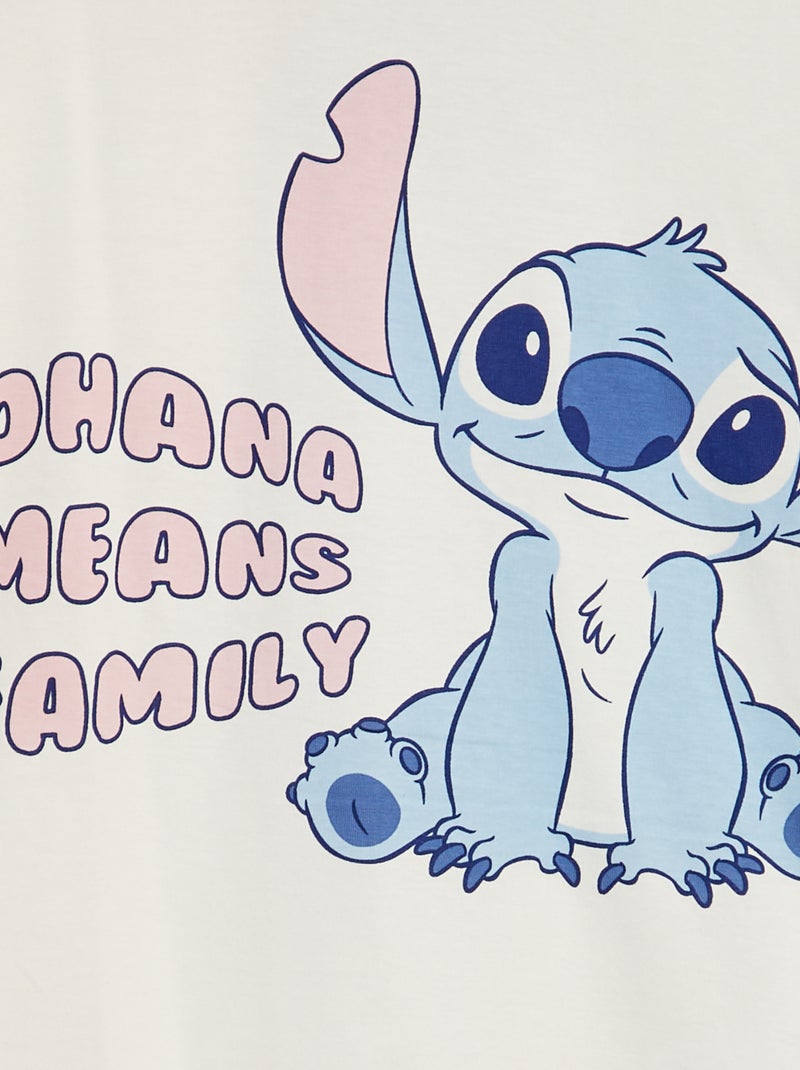 T-shirt 'Disney' 'Stitch' manches longues blanc - Kiabi