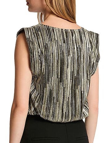 T-Shirt Doré Femme Morgan Plisse Foil