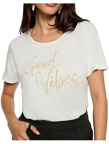 T-shirt Doré Femme Morgan Sérigraphie