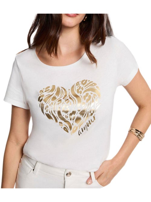T-Shirt Doré Femme Morgan Serigraphie1 - Kiabi