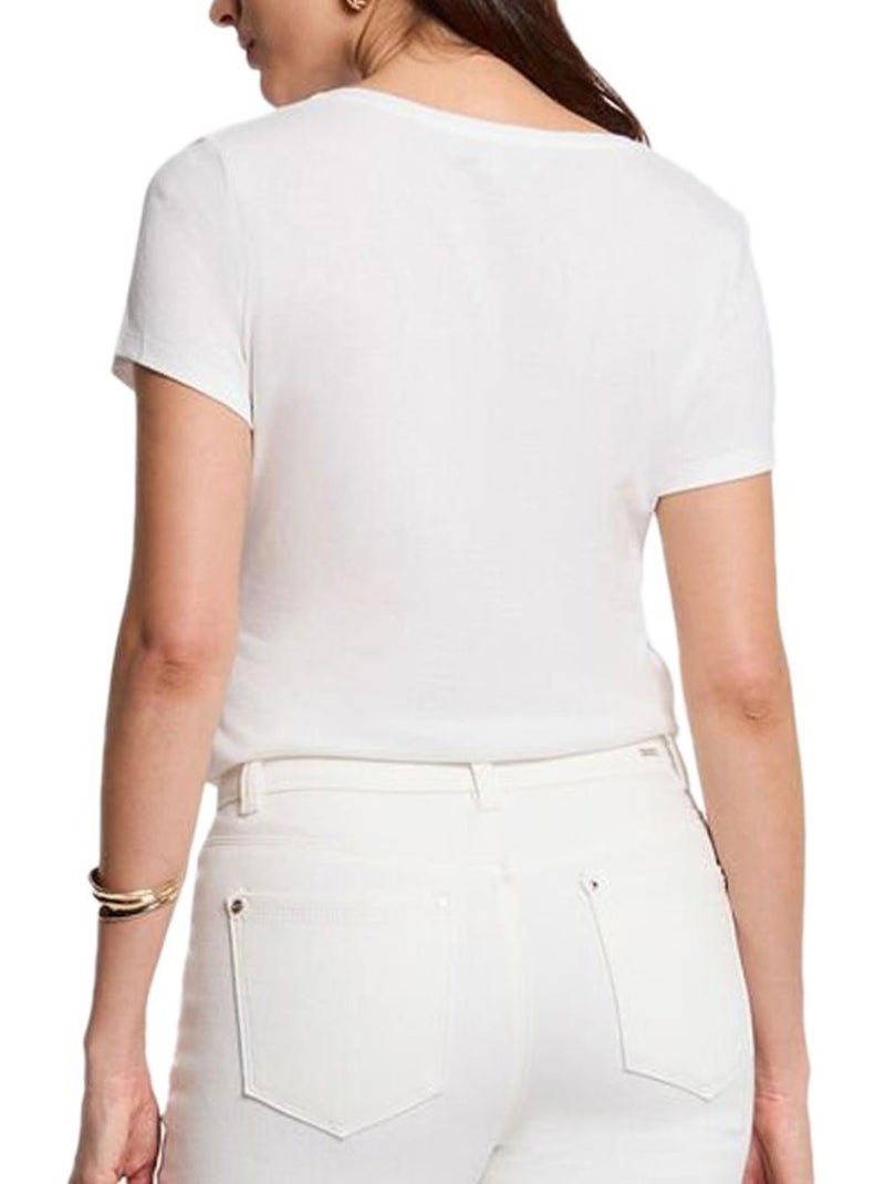 T-Shirt Doré Femme Morgan Serigraphie1 Blanc - Kiabi