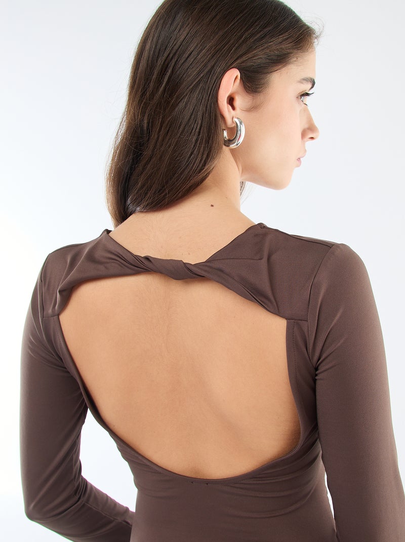 T-shirt dos nu Marron - Kiabi