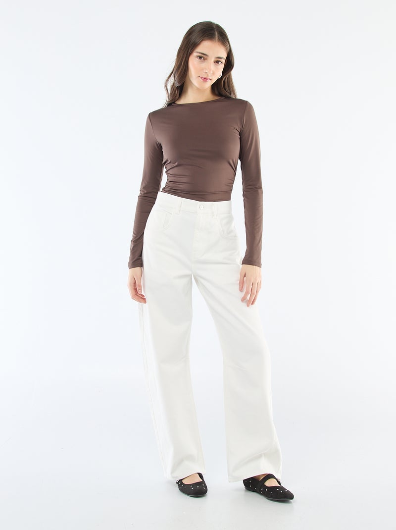 T-shirt dos nu Marron - Kiabi