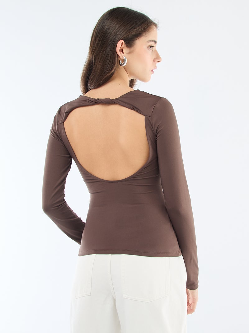 T-shirt dos nu Marron - Kiabi