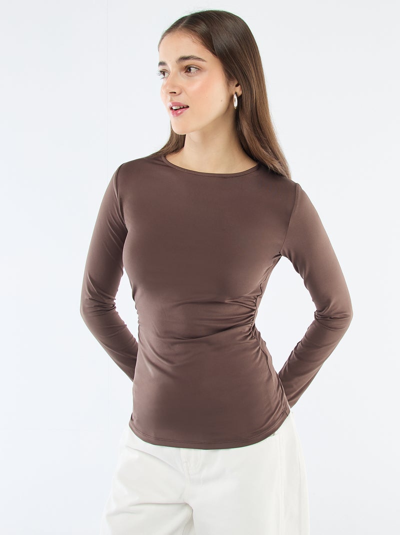 T-shirt dos nu Marron - Kiabi