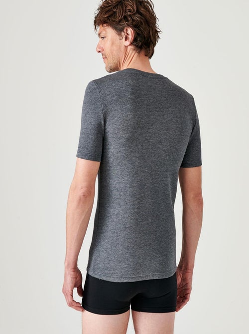 T-shirt double face col V Thermolactyl - Damart - Kiabi