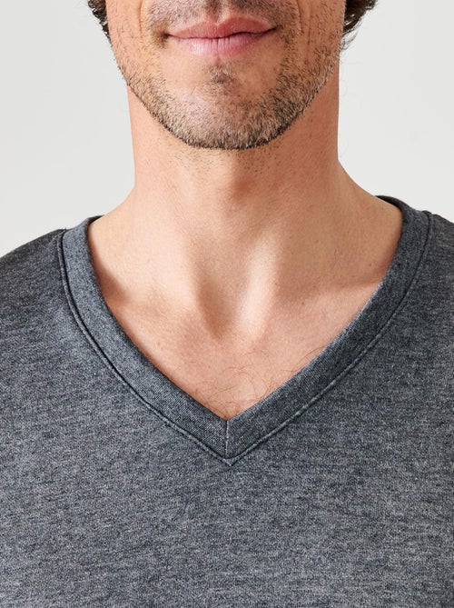 T-shirt double face col V Thermolactyl - Damart - Kiabi