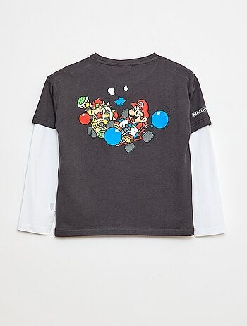 T-shirt doubles manches 'Mario en coton