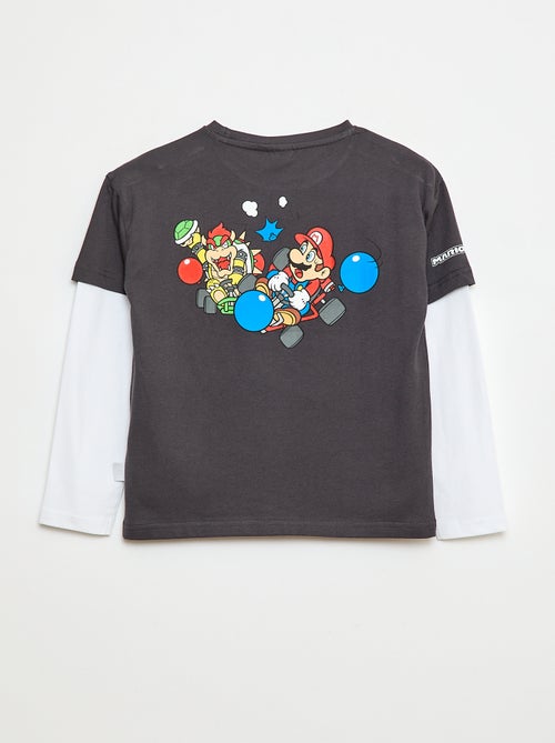 T-shirt doubles manches 'Mario en coton - Kiabi
