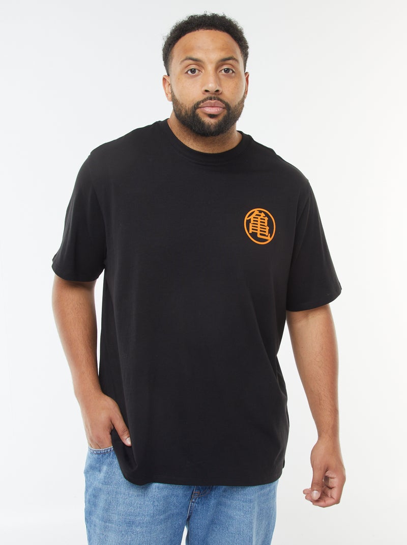 T-shirt 'Dragon Ball' manches courtes et imprimé recto/verso noir - Kiabi
