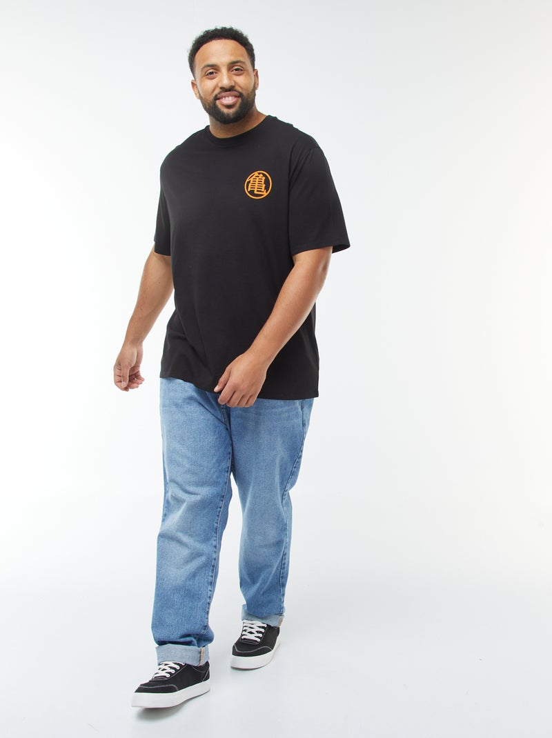 T-shirt 'Dragon Ball' manches courtes et imprimé recto/verso noir - Kiabi