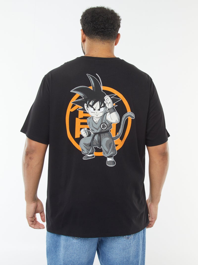 T-shirt 'Dragon Ball' manches courtes et imprimé recto/verso noir - Kiabi