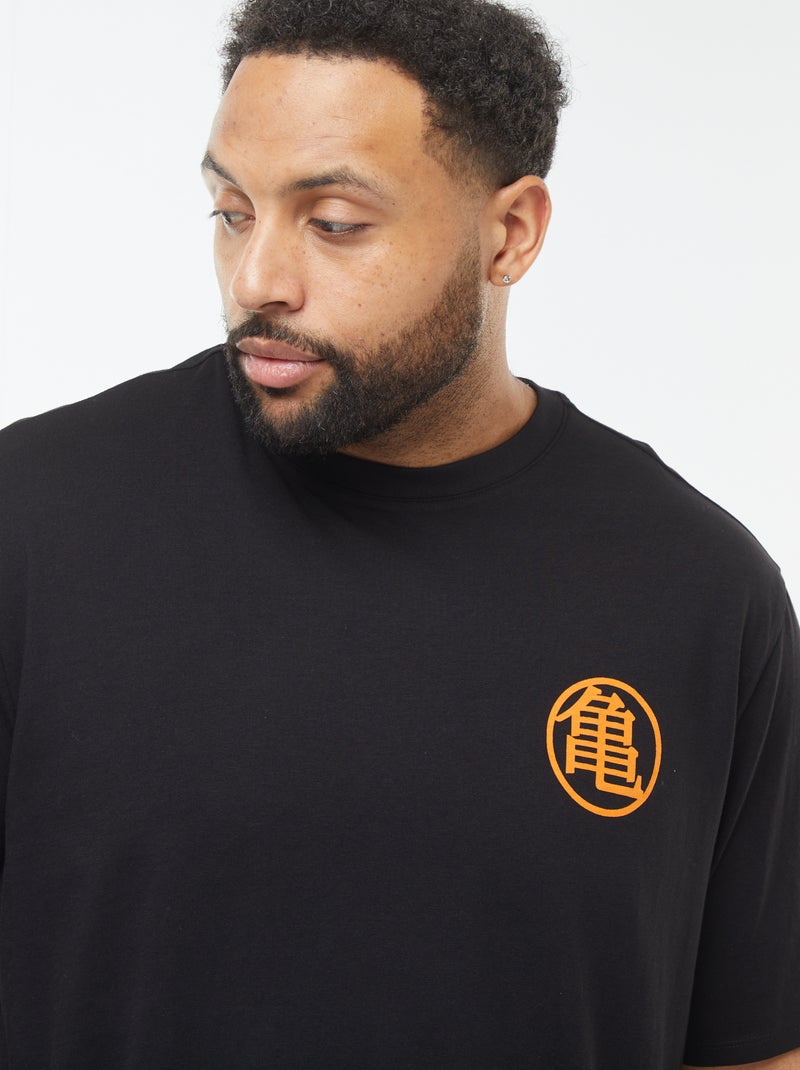 T-shirt 'Dragon Ball' manches courtes et imprimé recto/verso noir - Kiabi