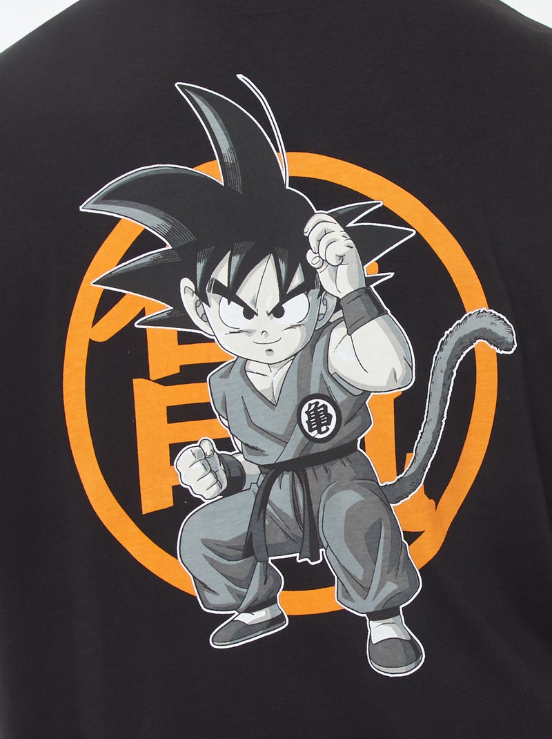 T-shirt 'Dragon Ball' manches courtes et imprimé recto/verso noir - Kiabi