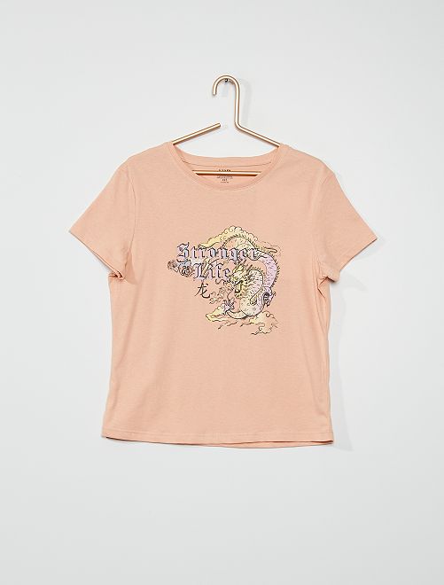 T-shirt 'dragon'                                                                             rose dragon 
