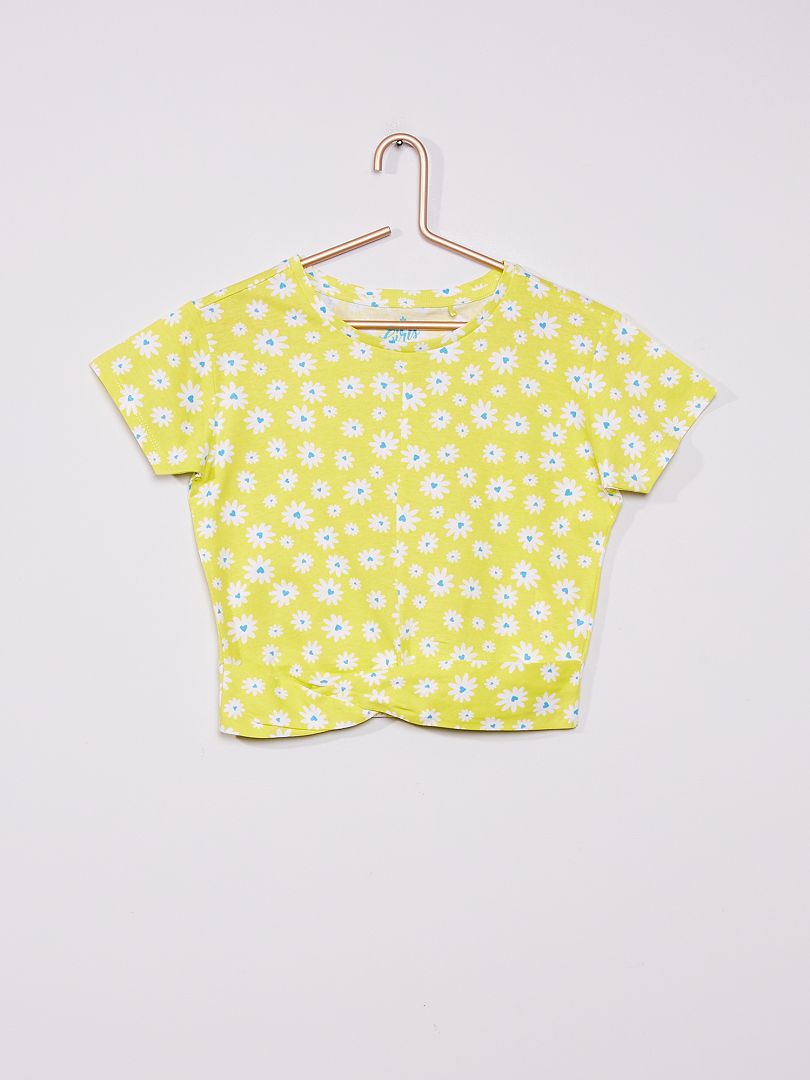 T-shirt drapé jaune - Kiabi