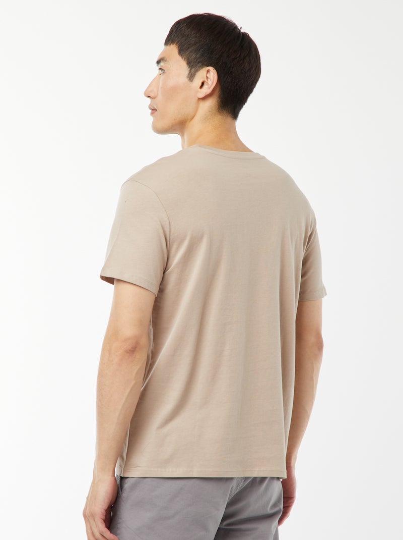 T-shirt droit en jersey uni Beige - Kiabi